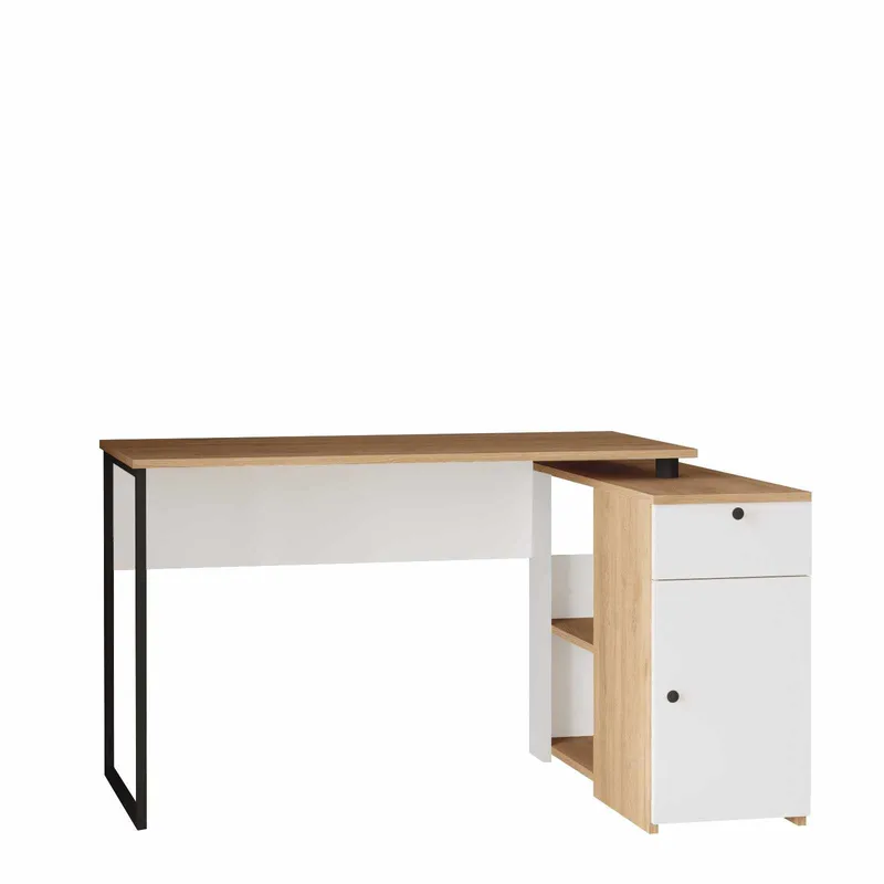 Fenvik Skrivbord 129,8x70x90 cm, Naturlig och vit