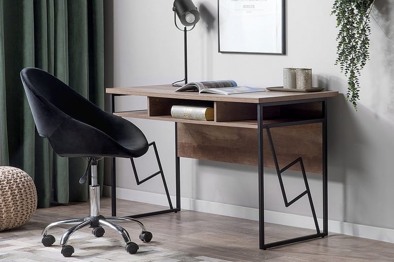 Forresa Skrivbord 120 cm med Förvaring Hylla - Mörkbrun/Svart - Möbler - Bord & matgrupper - Kontorsbord - Skrivbord