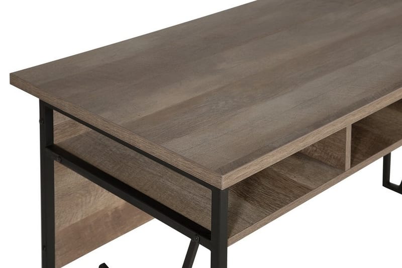 Forresa Skrivbord 120 cm med Förvaring Hylla - Mörkbrun/Svart - Möbler - Bord & matgrupper - Kontorsbord - Skrivbord