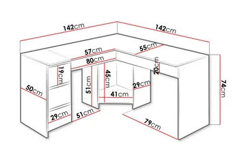 Fotyn Skrivbord 142 cm - Vit - Möbler - Bord & matgrupper - Kontorsbord - Skrivbord - Hörnskrivbord