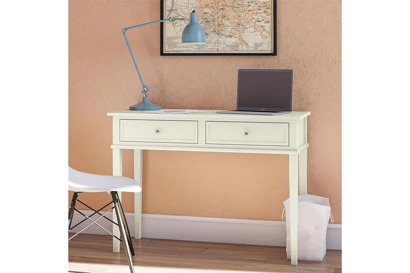 Franklin Skrivbord 90 cm med Förvaring Låda Vit - Dorel Home - Möbler - Bord & matgrupper - Kontorsbord - Skrivbord