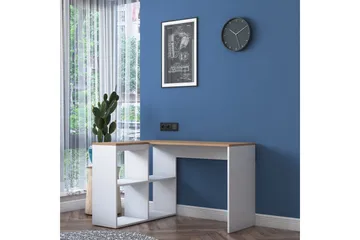 Freal Skrivbord 4 Hyllor 120 cm - Natur/Vit - Möbler - Bord & matgrupper - Kontorsbord - Skrivbord