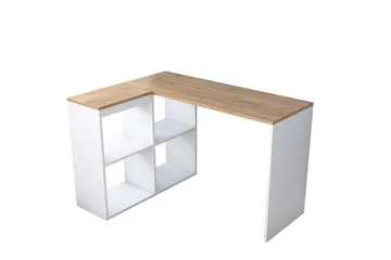Freal Skrivbord 4 Hyllor 120 cm - Natur/Vit - Möbler - Bord & matgrupper - Kontorsbord - Skrivbord