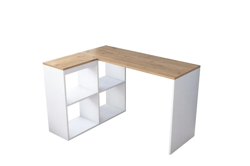 Freal Skrivbord 4 Hyllor 120 cm - Natur/Vit - Möbler - Bord & matgrupper - Kontorsbord - Skrivbord