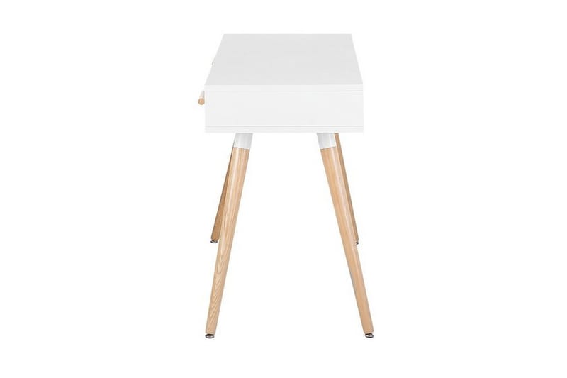 Frisange Skrivbord 120 cm med Förvaring 2 Lådor + Hylla - Vit/Ljusbrun - Skrivbord
