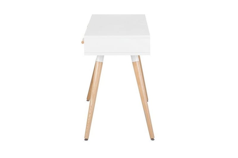 Frisange Skrivbord 120 cm med Förvaring 2 Lådor + Hylla - Vit/Mörkgrå/Brun - Möbler - Bord & matgrupper - Kontorsbord - Skrivbord