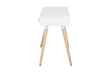 Frisange Skrivbord 120 cm med Förvaring 2 Lådor + Hylla - Vit/Mörkgrå/Brun - Möbler - Bord & matgrupper - Kontorsbord - Skrivbord