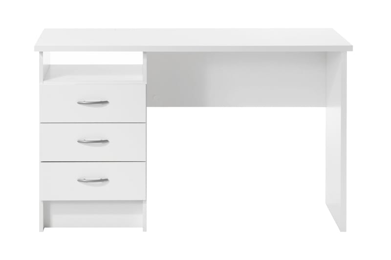 Function Skrivbord 120 cm med Förvaring Lådor + Hylla - Vit - Skrivbord
