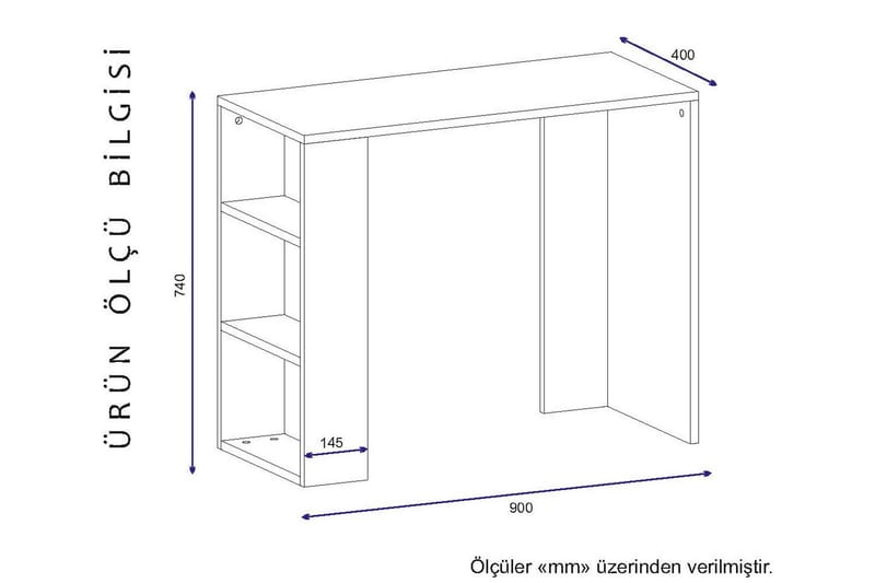 Furny Home Skrivbord 90 cm med Förvaring Hylla - Vit - Möbler - Bord & matgrupper - Kontorsbord - Skrivbord