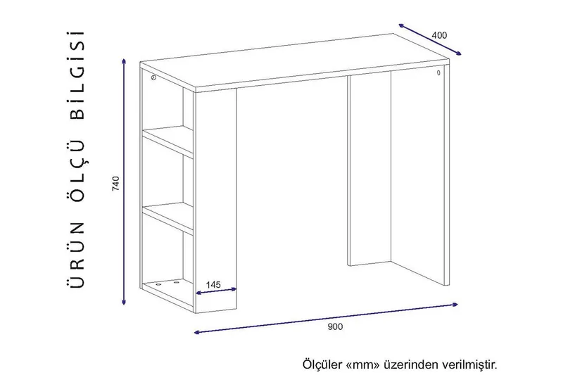 Furny Home Skrivbord 90 cm med Förvaring Hylla - Vit - Möbler - Bord & matgrupper - Kontorsbord - Skrivbord
