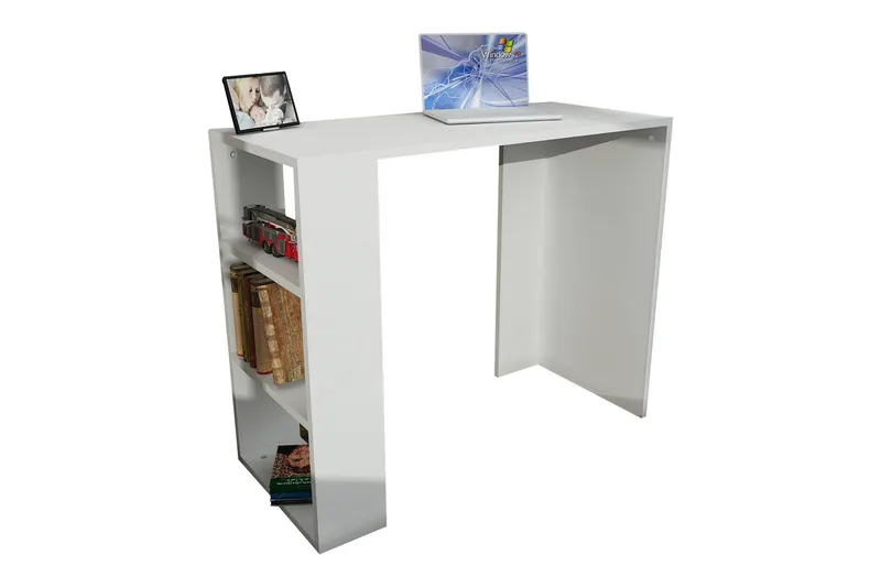 Furny Home Skrivbord 90 cm med Förvaring Hylla - Vit - Möbler - Bord & matgrupper - Kontorsbord - Skrivbord