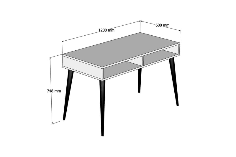 Gersby Skrivbord 120 cm med Förvaring Hylla - Vit/Natur - Möbler - Bord & matgrupper - Kontorsbord - Skrivbord