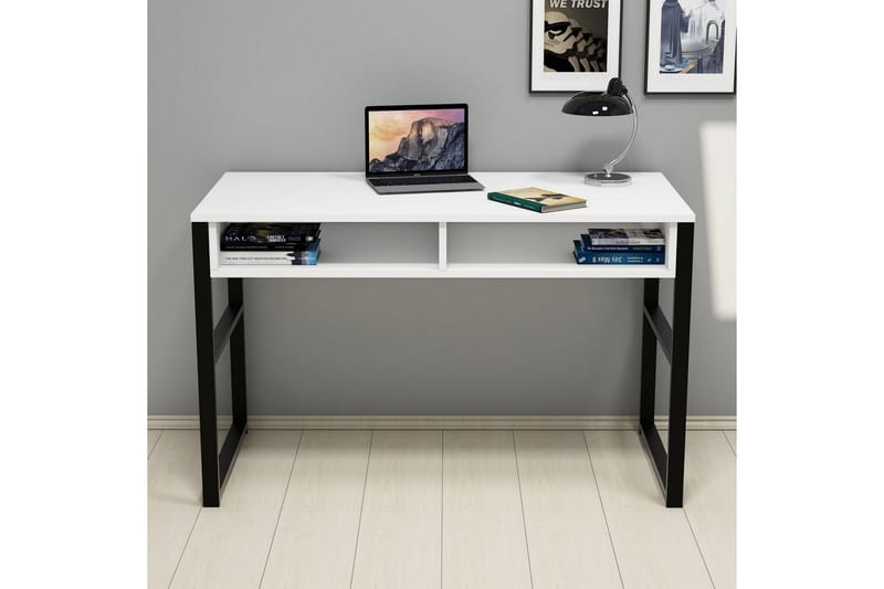 Gersby Skrivbord 120 cm med Förvaring Hylla - Vit/Svart - Möbler - Bord & matgrupper - Kontorsbord - Skrivbord