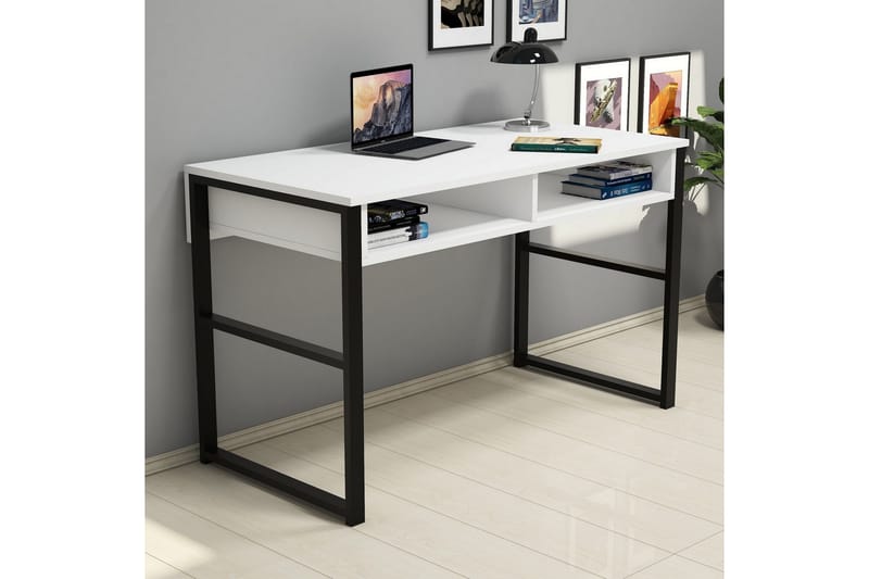 Gersby Skrivbord 120 cm med Förvaring Hylla - Vit/Svart - Möbler - Bord & matgrupper - Kontorsbord - Skrivbord