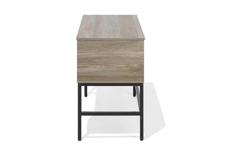 Grantha Skrivbord 120 cm med Förvaring 2 Lådor - Ljusbrun/Svart - Skrivbord