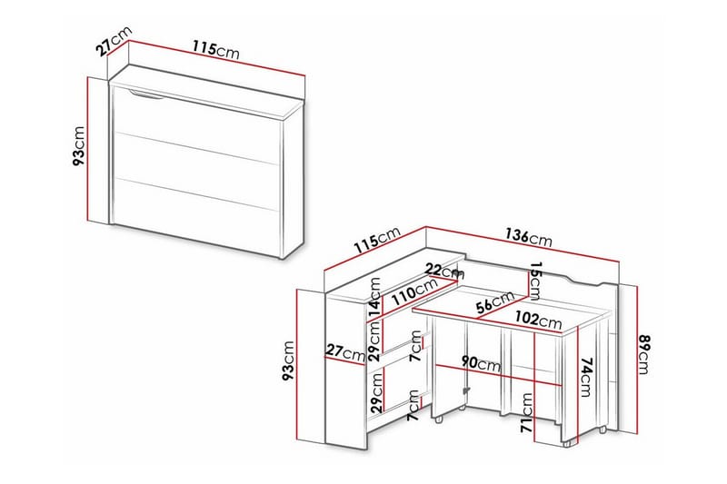 Grianan Skrivbord 136 cm Brown - Möbler - Bord & matgrupper - Kontorsbord - Skrivbord - Hörnskrivbord