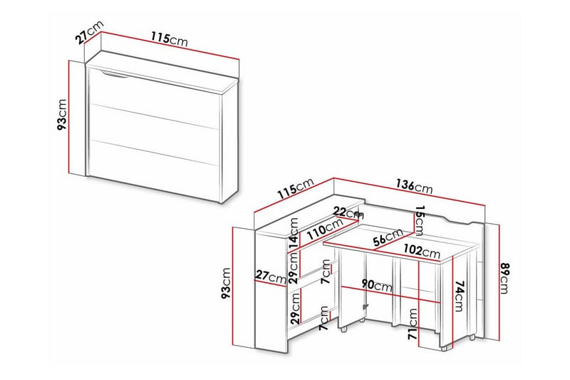 Grianan Skrivbord 136 cm White - Möbler - Bord & matgrupper - Kontorsbord - Skrivbord - Hörnskrivbord