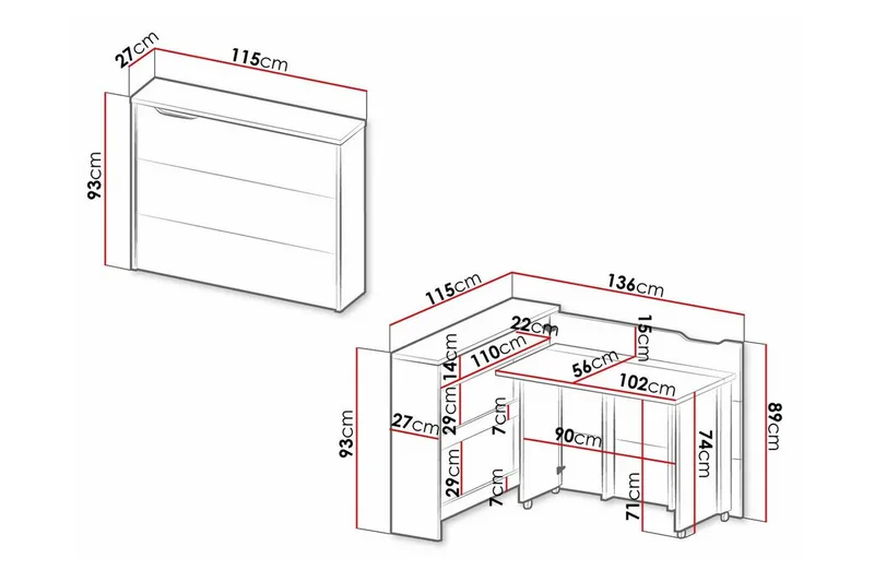 Grianan Skrivbord 136 cm White - Möbler - Bord & matgrupper - Kontorsbord - Skrivbord - Hörnskrivbord