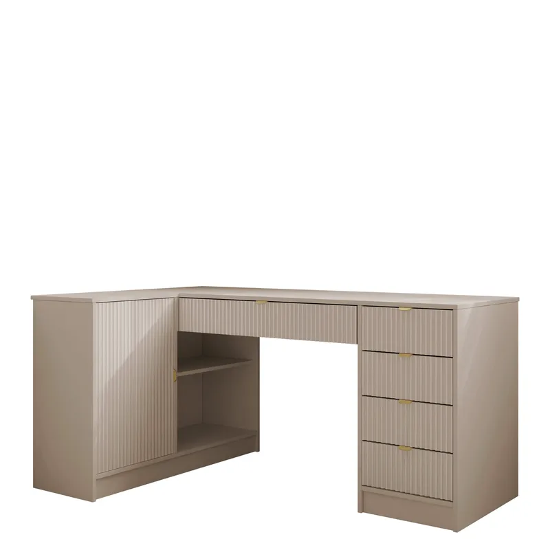 Gudelia Skrivbord 158 cm - beige - Möbler - Bord & matgrupper - Kontorsbord - Skrivbord - Hörnskrivbord