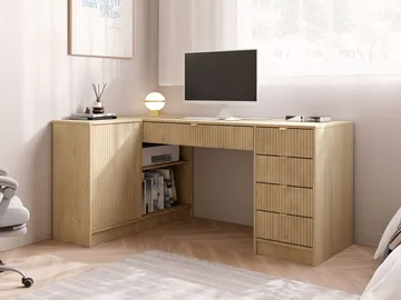 Gudelia Skrivbord 158 cm - brun - Möbler - Bord & matgrupper - Kontorsbord - Skrivbord - Hörnskrivbord