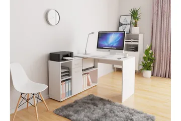 Armacao Hörnskrivbord 120 cm med Förvaring - Vit/Beige - Möbler - Bord & matgrupper - Kontorsbord - Skrivbord - Hörnskrivbord