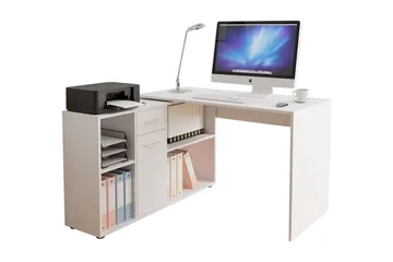 Armacao Hörnskrivbord 120 cm med Förvaring - Vit/Beige - Möbler - Bord & matgrupper - Kontorsbord - Skrivbord - Hörnskrivbord