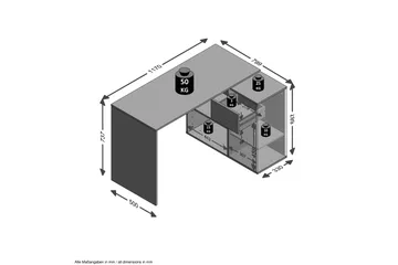 Colatosti Hörnskrivbord 117 cm med Förvaring - Mörkbrun - Möbler - Bord & matgrupper - Kontorsbord - Skrivbord - Hörnskrivbord