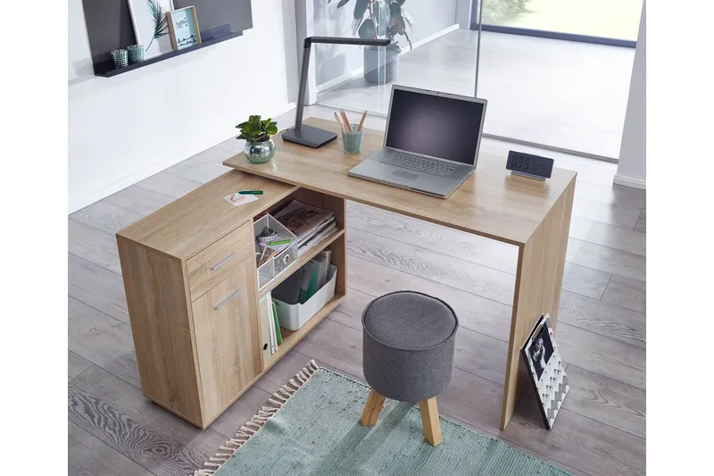 Gulshan Hörnskrivbord 120 cm - Brun/Natur - Möbler - Bord & matgrupper - Kontorsbord - Skrivbord - Hörnskrivbord