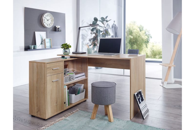 Gulshan Hörnskrivbord 120 cm - Brun/Natur - Möbler - Bord & matgrupper - Kontorsbord - Skrivbord - Hörnskrivbord