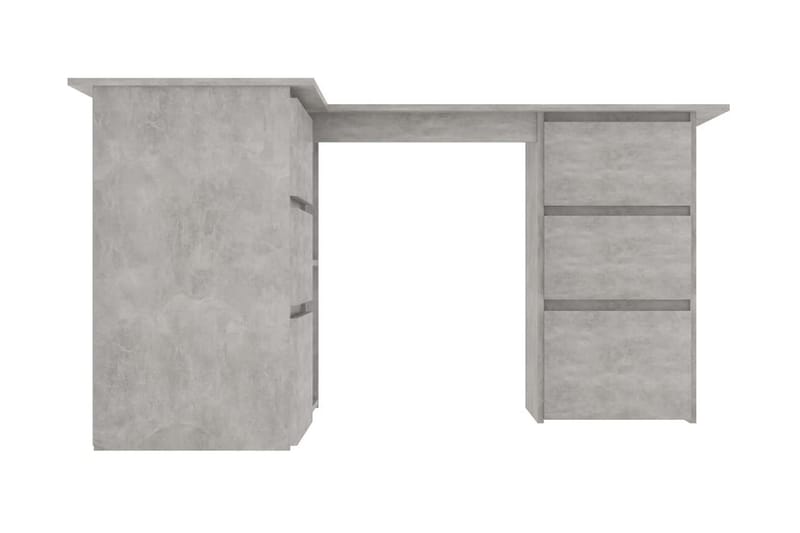 Hörnskrivbord betonggrå 145x100x76 cm spånskiva - Grå - Hörnskrivbord