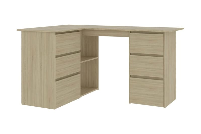 Hörnskrivbord sonoma-ek 145x100x76 cm spånskiva - Brun - Möbler - Bord & matgrupper - Kontorsbord - Skrivbord - Hörnskrivbord