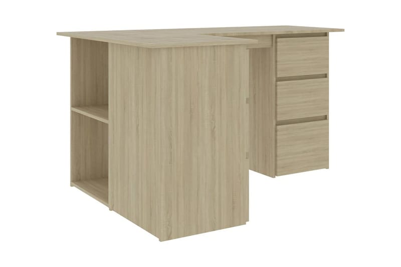 Hörnskrivbord sonoma-ek 145x100x76 cm spånskiva - Brun - Möbler - Bord & matgrupper - Kontorsbord - Skrivbord - Hörnskrivbord
