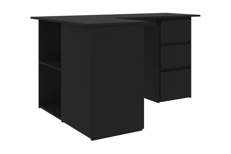 Hörnskrivbord svart 145x100x76 cm spånskiva - Svart - Möbler - Bord & matgrupper - Kontorsbord - Skrivbord - Hörnskrivbord