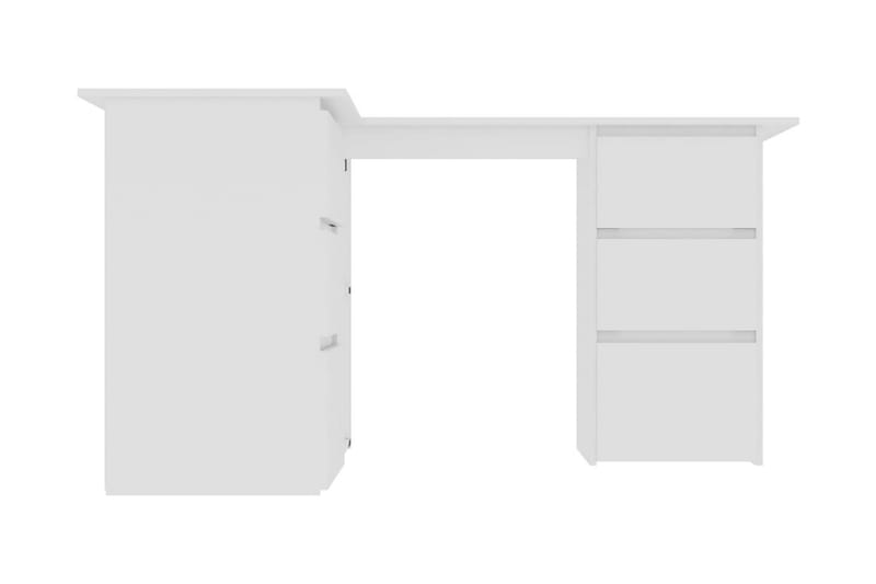 Hörnskrivbord vit 145x100x76 cm spånskiva - Vit - Hörnskrivbord