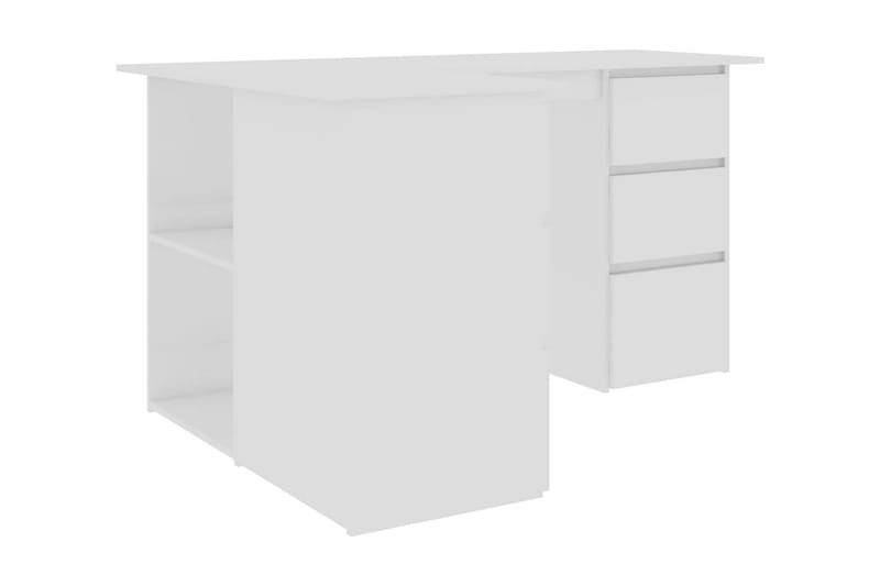 Hörnskrivbord vit högglans 145x100x76 cm spånskiva - Vit - Möbler - Bord & matgrupper - Kontorsbord - Skrivbord - Hörnskrivbord