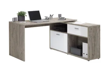 Mamoru Hörnskrivbord Sandek/Vit - Beige|Vit - Möbler - Bord & matgrupper - Kontorsbord - Skrivbord - Hörnskrivbord