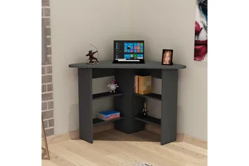 Oderzo Hörnskrivbord 80 cm med Förvaring Hyllor - Antracit - Möbler - Bord & matgrupper - Kontorsbord - Skrivbord - Hörnskrivbord