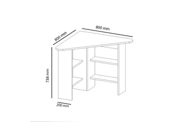 Oderzo Hörnskrivbord 80 cm med Förvaring Hyllor - Antracit - Möbler - Bord & matgrupper - Kontorsbord - Skrivbord - Hörnskrivbord