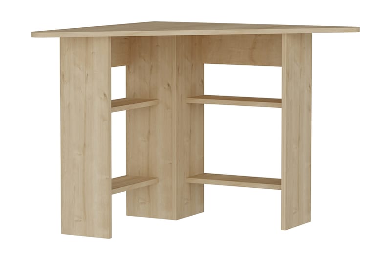 Oderzo Hörnskrivbord 80 cm med Förvaring Hyllor - Natur - Hörnskrivbord