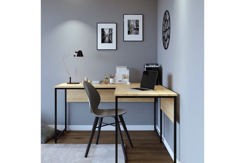 Sarisu Hörnskrivbord 160 cm - Natur/Svart - Möbler - Bord & matgrupper - Kontorsbord - Skrivbord - Hörnskrivbord
