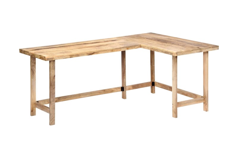 Skrivbord 180x120x76 cm massivt mangoträ - Brun - Möbler - Bord & matgrupper - Kontorsbord - Skrivbord - Hörnskrivbord