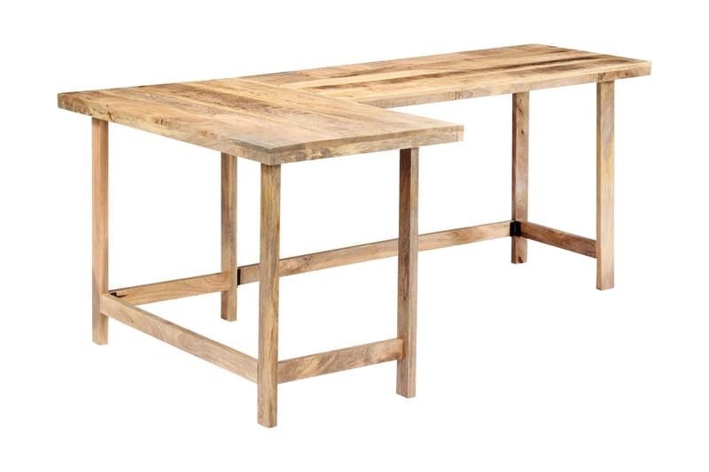 Skrivbord 180x120x76 cm massivt mangoträ - Brun - Möbler - Bord & matgrupper - Kontorsbord - Skrivbord - Hörnskrivbord
