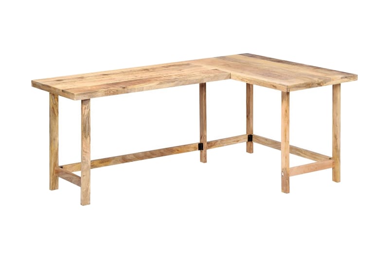 Skrivbord 180x120x76 cm massivt mangoträ - Brun - Möbler - Bord & matgrupper - Kontorsbord - Skrivbord - Hörnskrivbord