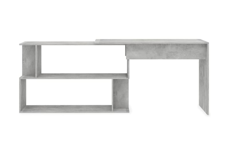 Skrivbord hörn betonggrå 200x50x76 cm spånskiva - Grå - Hörnskrivbord