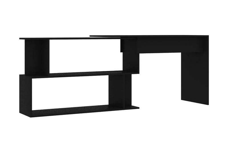Skrivbord hörn svart 200x50x76 cm spånskiva - Svart - Hörnskrivbord
