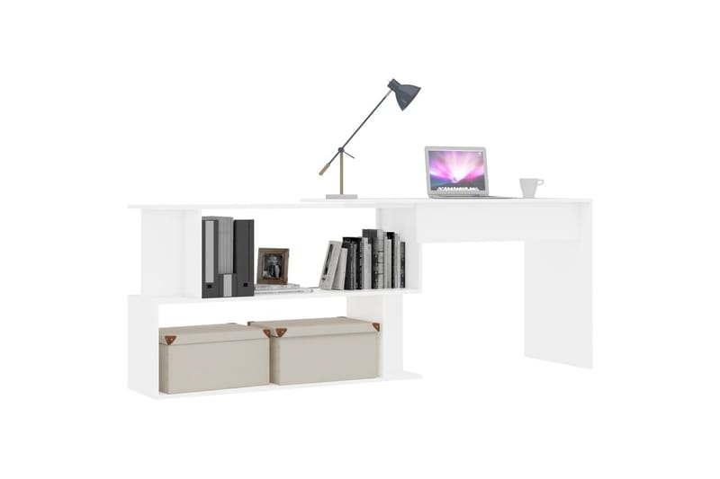 Skrivbord hörn vit 200x50x76 cm spånskiva - Vit - Möbler - Bord & matgrupper - Kontorsbord - Skrivbord - Hörnskrivbord