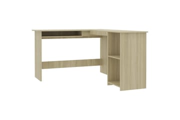 Skrivbord L-format sonoma-ek 120x140x75 cm spånskiva