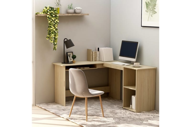 Skrivbord L-format sonoma-ek 120x140x75 cm spånskiva - Brun - Möbler - Bord & matgrupper - Kontorsbord - Skrivbord - Hörnskrivbord