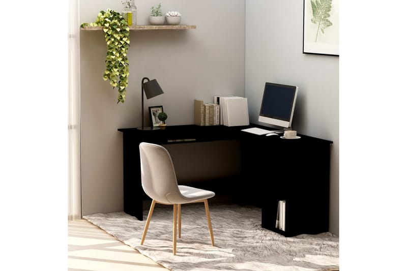 Skrivbord L-format svart 120x140x75 cm spånskiva - Svart - Möbler - Bord & matgrupper - Kontorsbord - Skrivbord - Hörnskrivbord