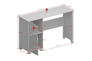 Haltekarr Skrivbord 120 cm - Grå - Möbler - Bord & matgrupper - Kontorsbord - Skrivbord
